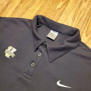 Vtg Nike Tennis Vanderbilt Commodores Polo Shirt Men XL‎ Black Dri-Fit Waffle